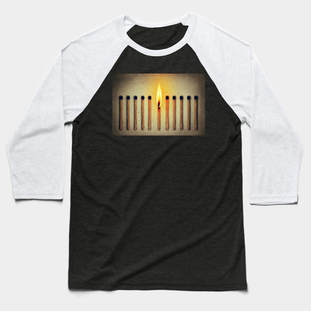 match burning alone Baseball T-Shirt by psychoshadow